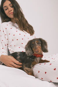Women'secret Coleira de c&atilde;o com pendente de cerejas vermelha