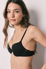 Women'secret Sujetador cl&aacute;sico microfibra rayada negro BEAUTIFUL negro