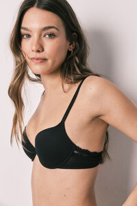 Women'secret Sujetador cl&aacute;sico microfibra rayada negro BEAUTIFUL