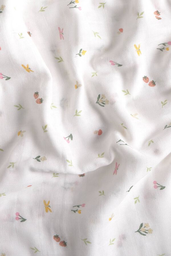 Textura Musselina de gaze de algod&atilde;o floresta cru