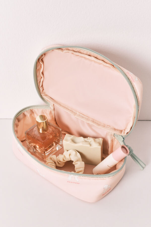 Women'secret N&eacute;cessaire pequeno estampado de c&atilde;ezinhos rosa vermelho