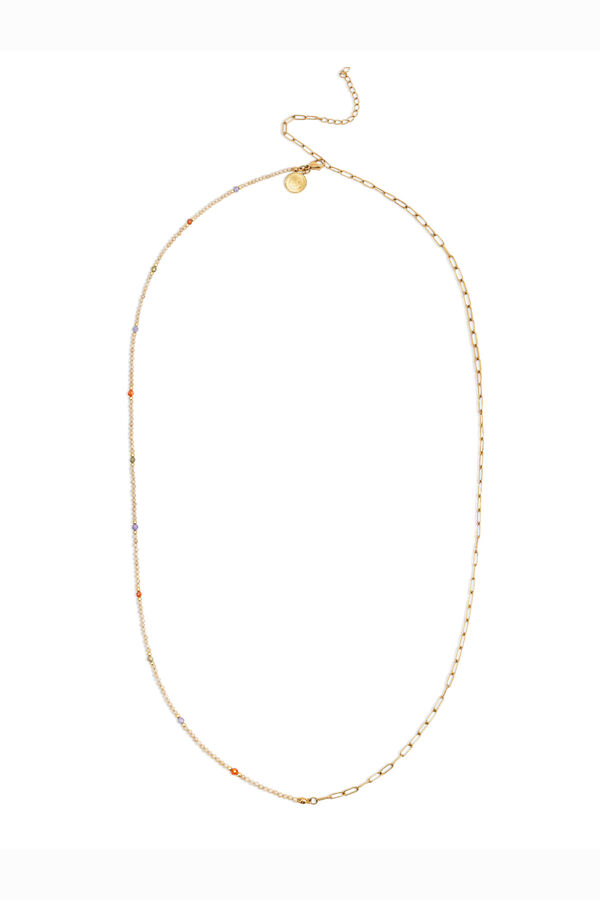 Singularu Colar Glam 90cm A&ccedil;o Banho Ouro estampado
