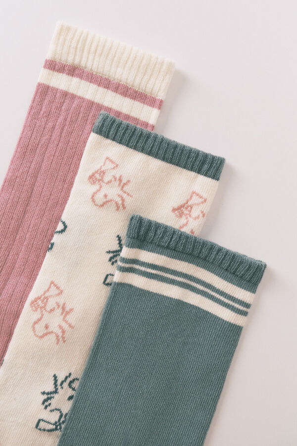 Women'secret Pacote com 3 meias longas do Snoopy  estampado