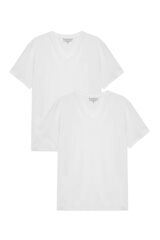 Bread & Boxers Pack de 2 t-shirts elásticas brancas com gola em bico branco