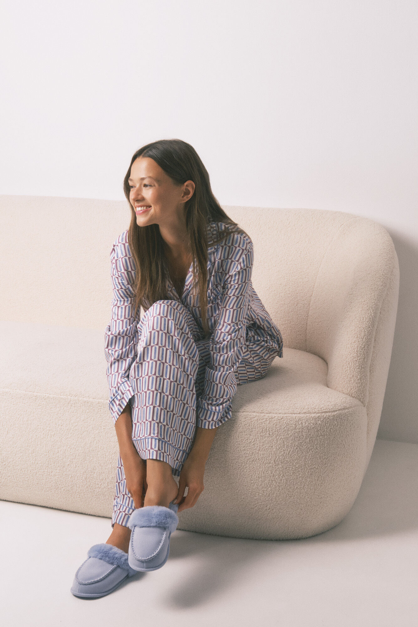 Women'secret Chinelos de quarto de pele sint&eacute;tica lil&aacute;s