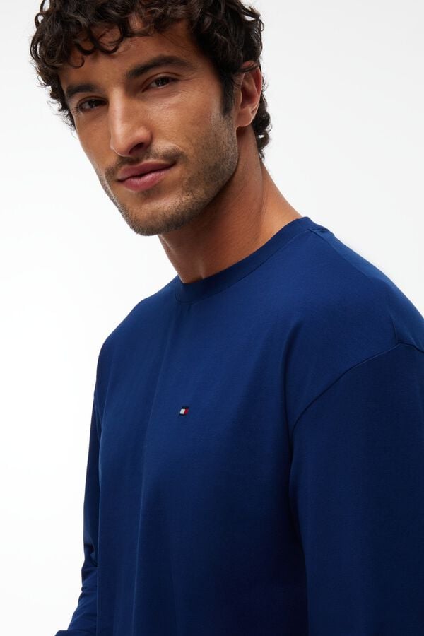 Tommy Hilfiger Conjunto de pijama + chinelos de quarto para homem azul