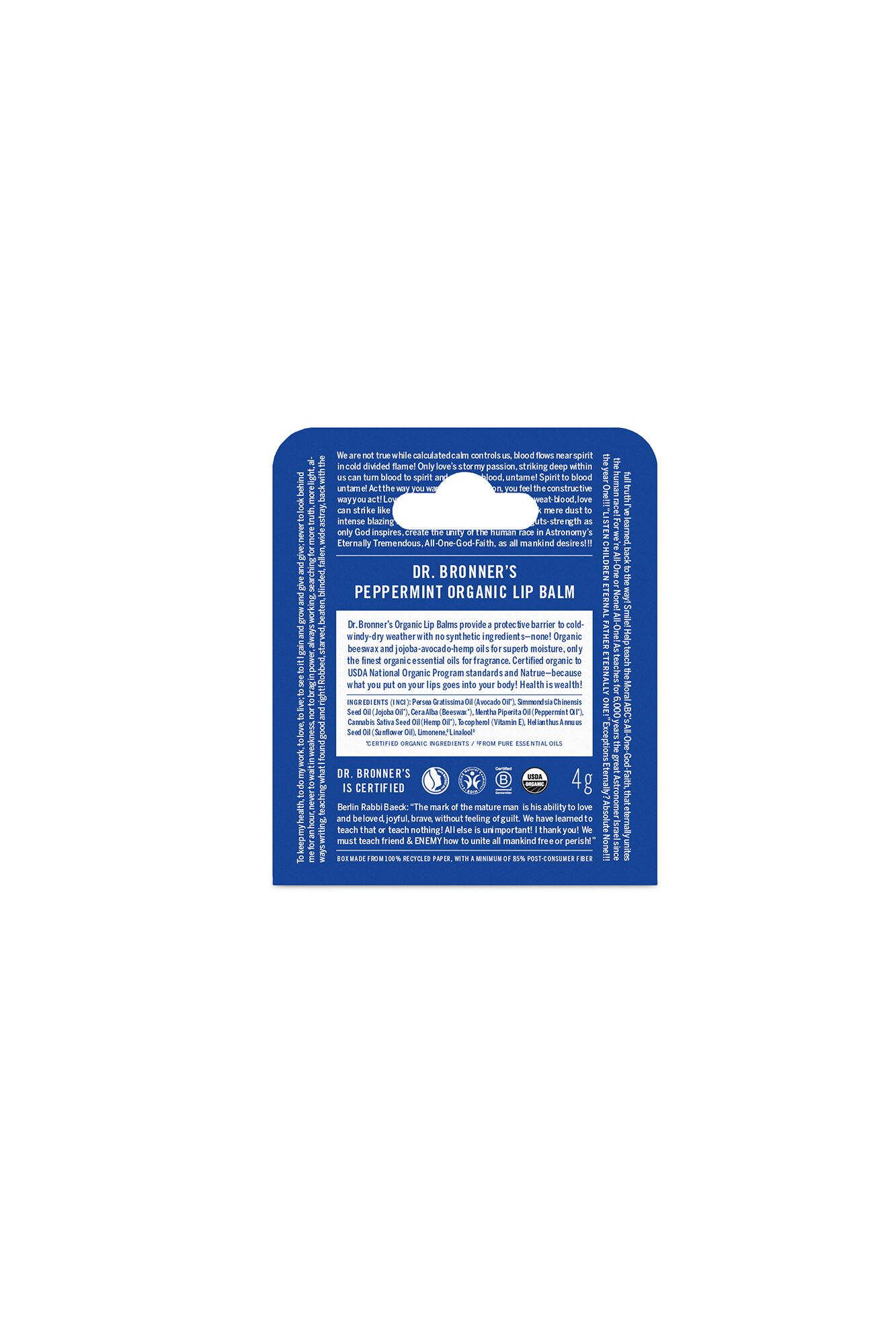 Dr. Bronner's B&aacute;lsamo labial org&aacute;nico "Menta"