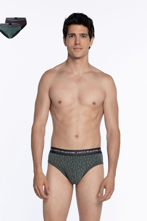 Punto Blanco Pacote de 2 cuecas de bambu e algod&atilde;o, Treetop estampado