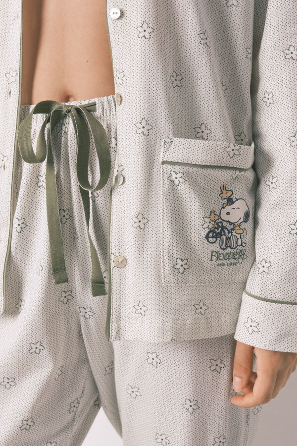 Women'secret Pijama camiseiro longo 100% algodão do Snoopy bege