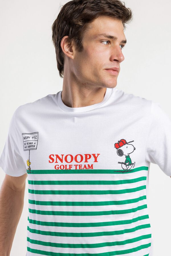 Admas Pijama curto de golfe Snoopy &agrave;s riscas verde