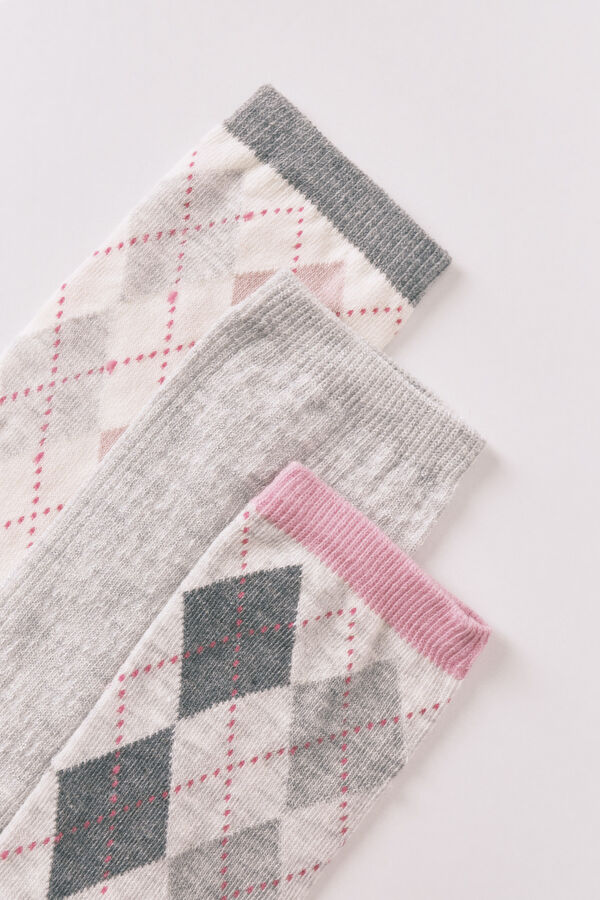 Women'secret Pack 3 calcetines largos rombos  estampado