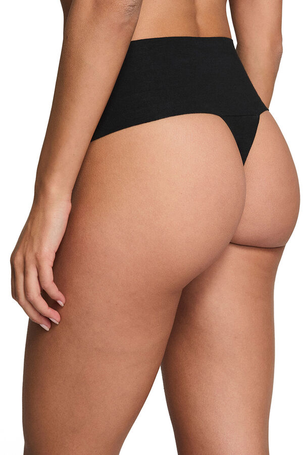 Spanx Invisible cotton shaping thong black