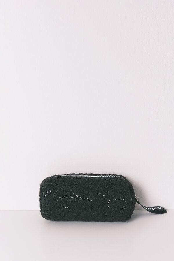 Women'secret N&eacute;cessaire pequena em sherpa preta Mafalda preto