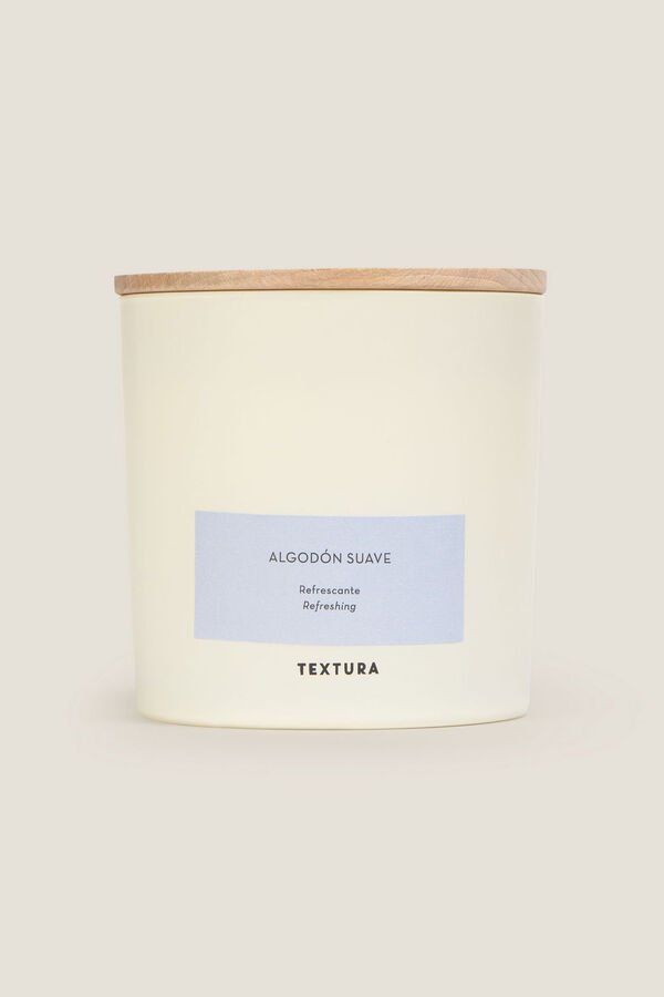 Textura Vela perfumada de algodão macio bege