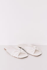 Women'secret Chinelos de casa cetim branco bege