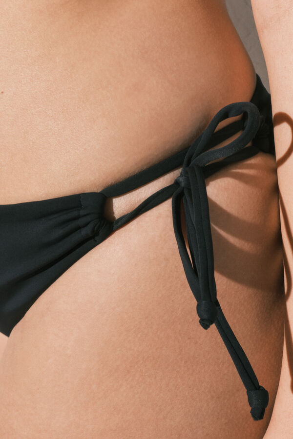 Women'secret Cuecas de biqu&iacute;ni cl&aacute;ssicas com la&ccedil;o lateral pretas preto