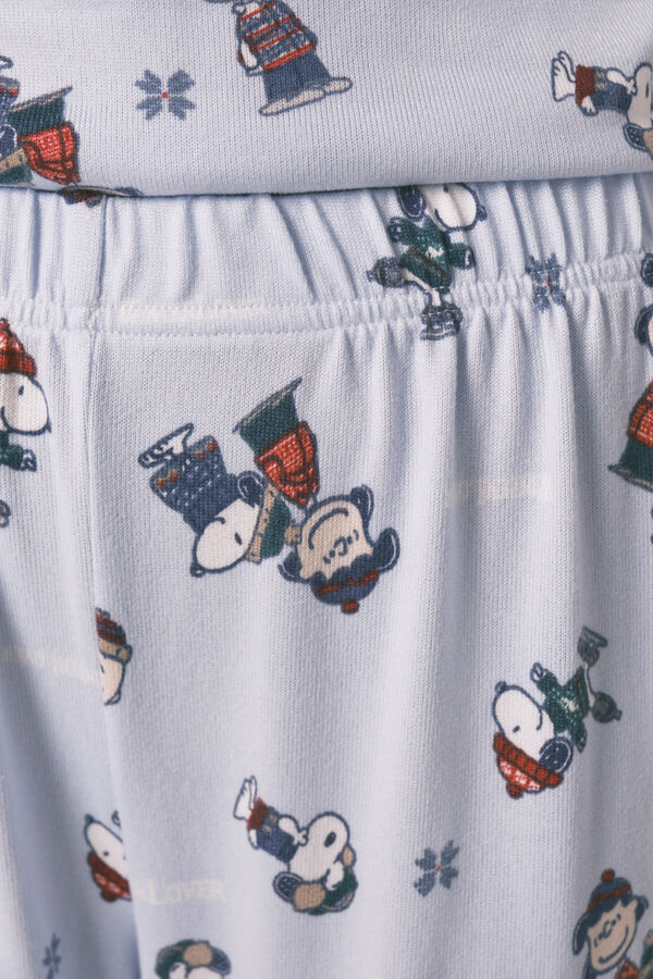 Women'secret Pijama comprido super macio do Snoopy azul