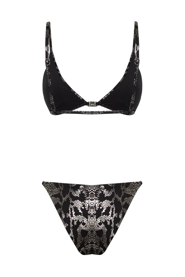 Trendyol Metallic animal print bikini set printed