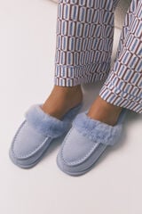 Women'secret Chinelos de quarto de pele sintética lilás rosa