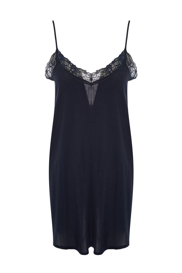 Trendyol Camis&oacute;n lencero con detalle de encaje azul