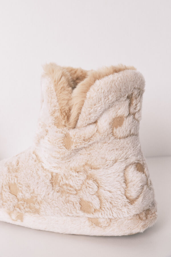 Women'secret Chinelos de quarto de botas alto do Snoopy bege