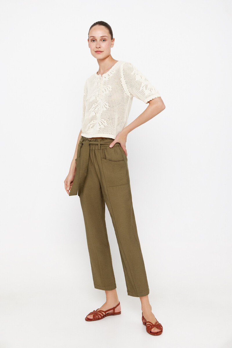Trousers, blouse, sandal and bag set