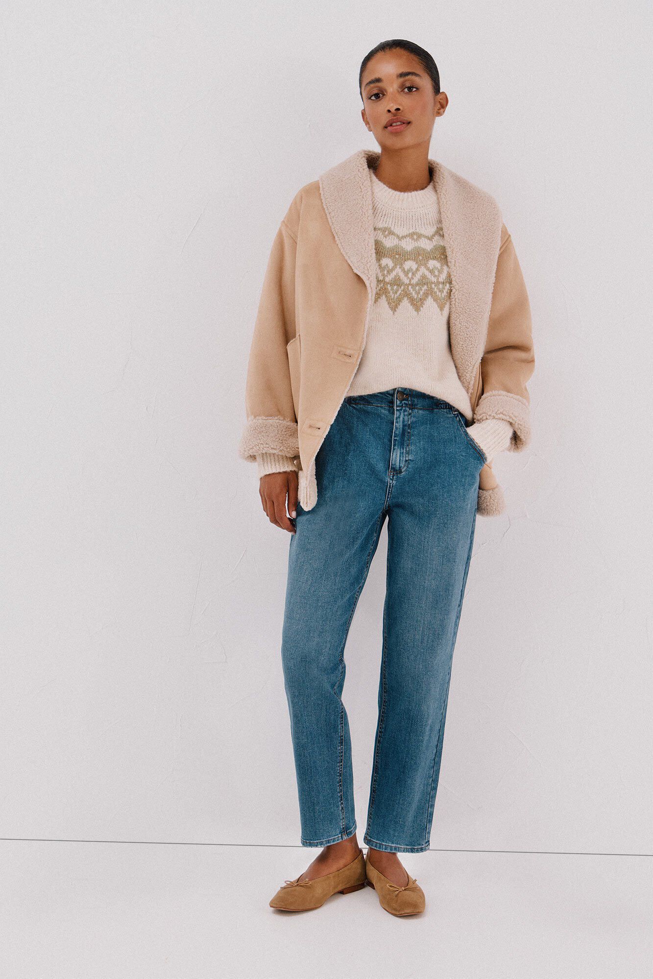 Conjunto de jeans y abrigo