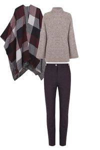 Trousers, jumper and poncho set
