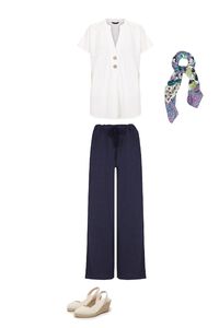 Sleeves, scarf, trousers and wedge set