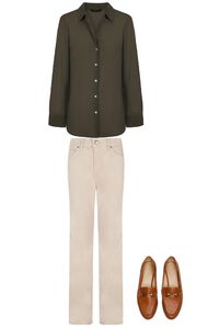 Trousers, loafer and satinada set