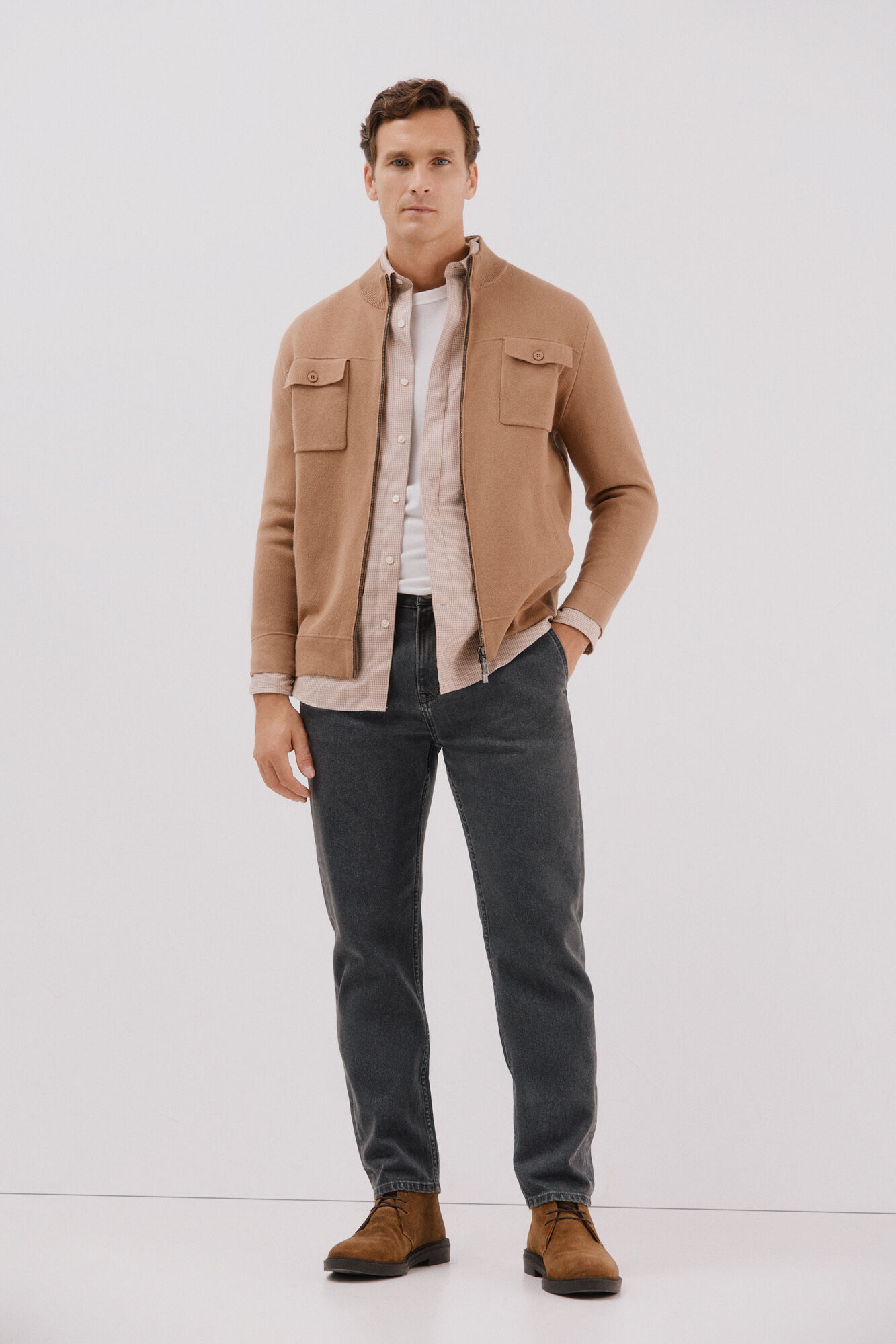 Jeans and jersey-knit set