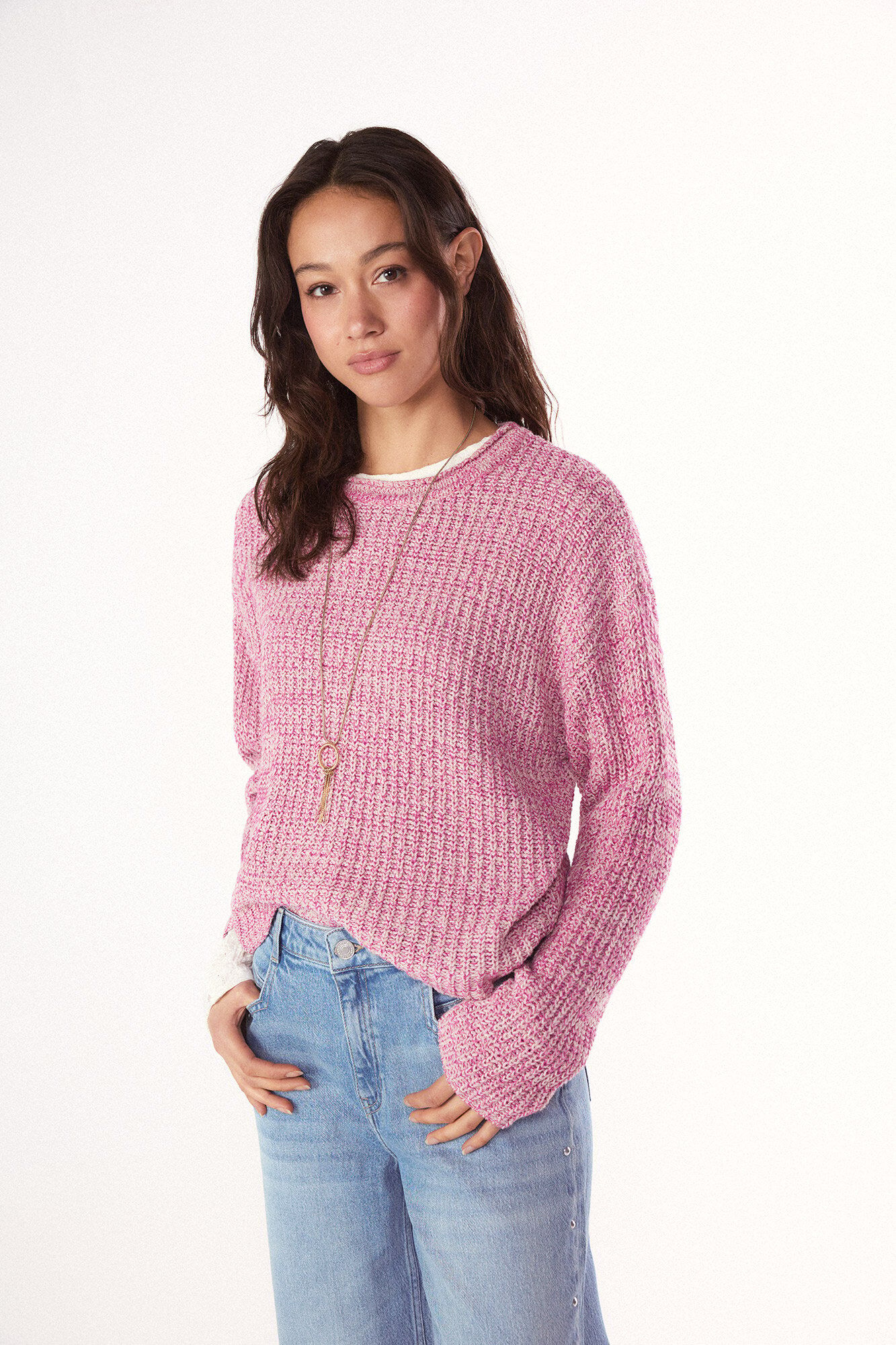 Conjunto de jersey, jeans e bota