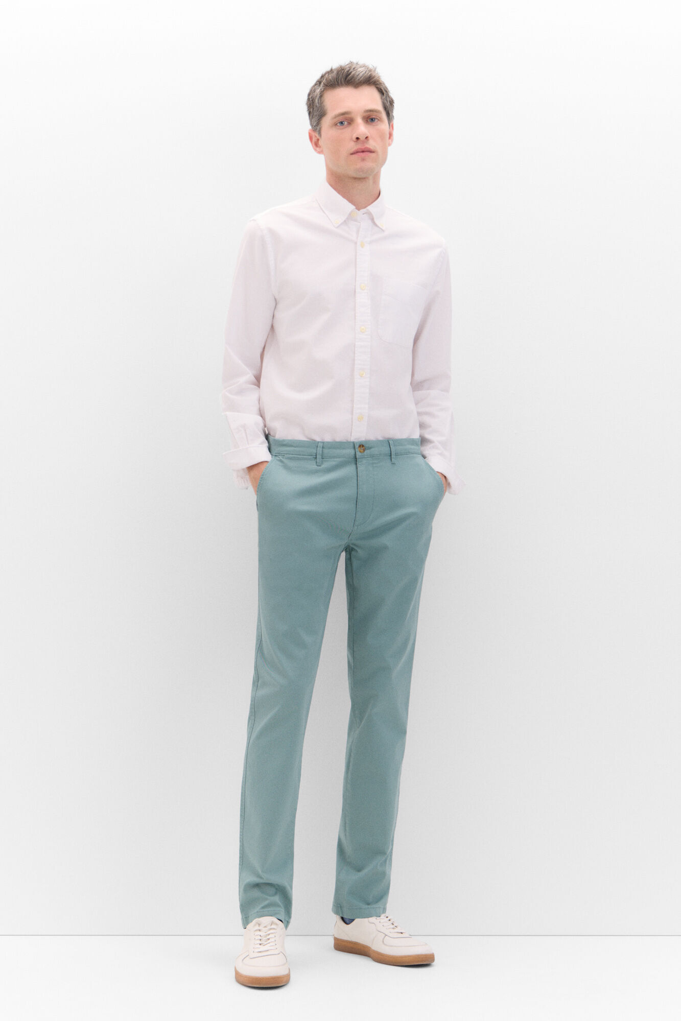 Chinos with formal shirt on sale