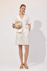 Sandal, shorts, bag and blazer set