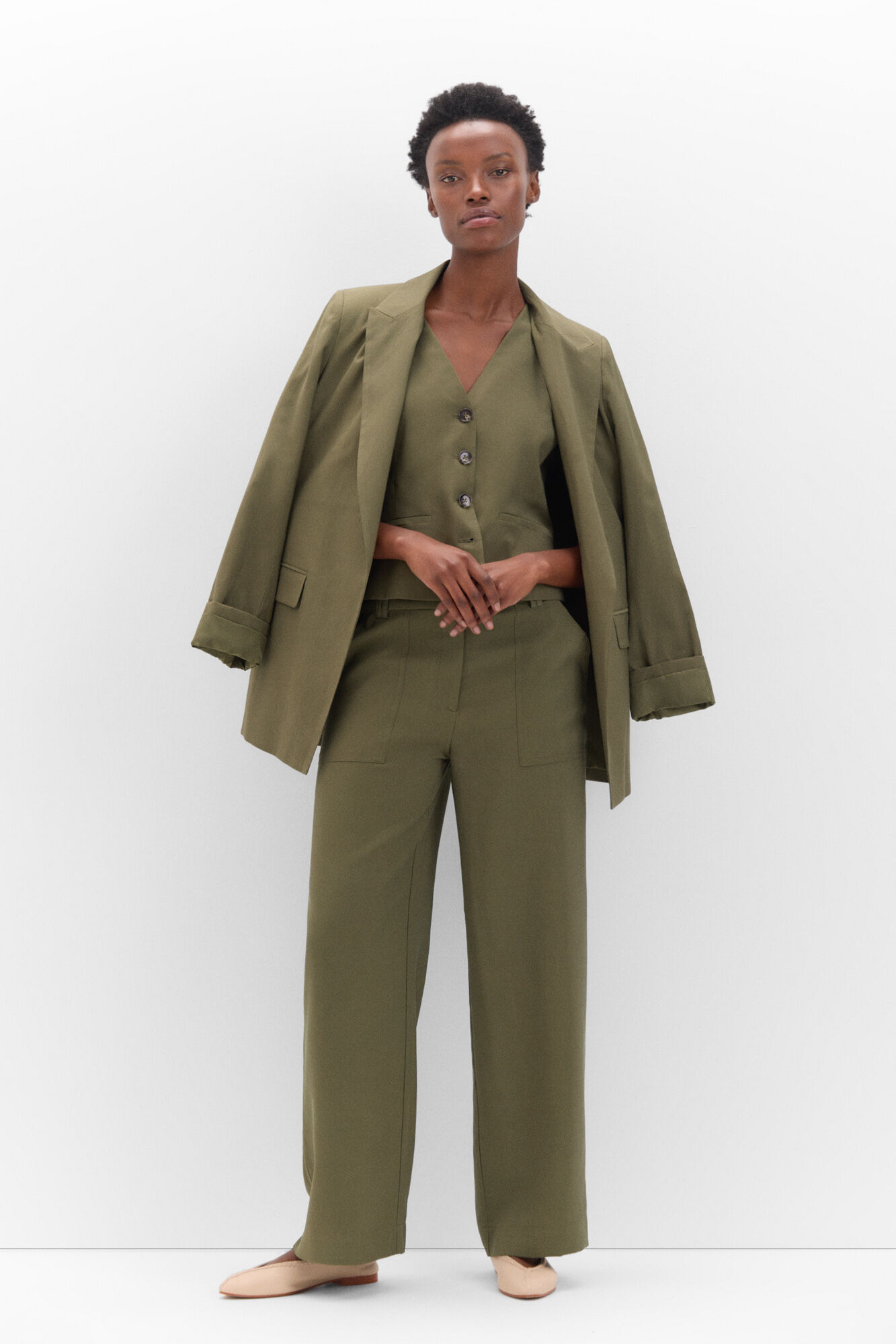 Conjunto de pantalon chaleco y blazer Trajes de mujer Cortefiel
