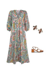 Dress, earrings and sandals set