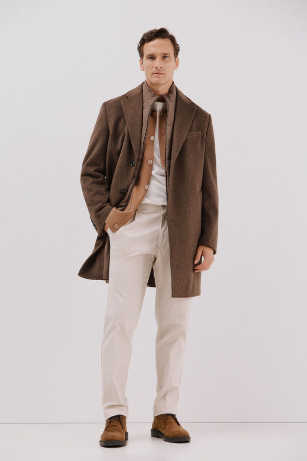 Coat, gilet and chinos set