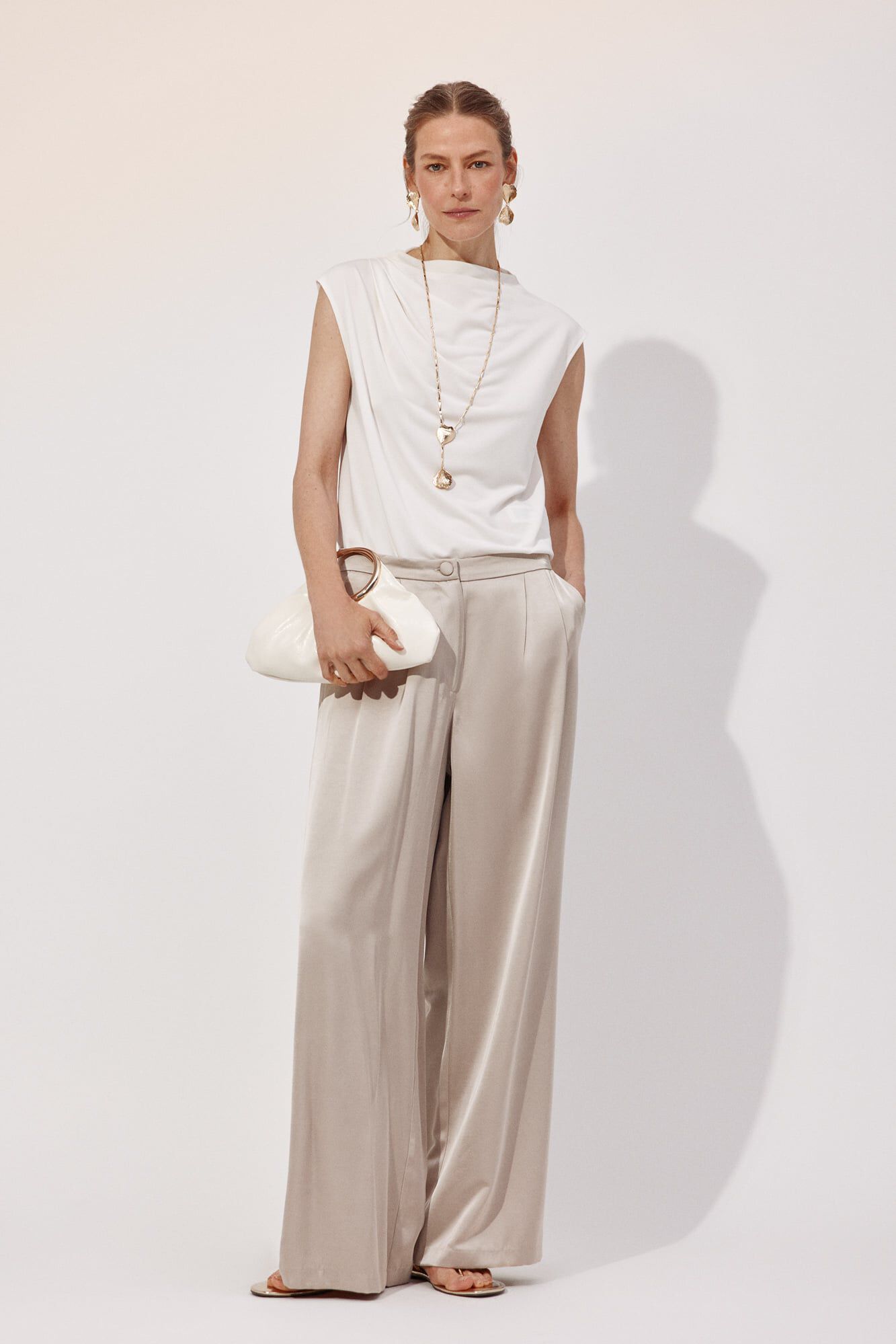 Top, pleats and ring set