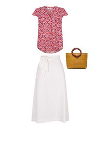 Blouse, skirt and handbag set