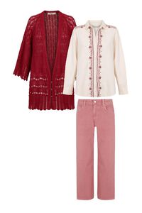 Kimono, embroidery, shirt, embroidery and kimono set