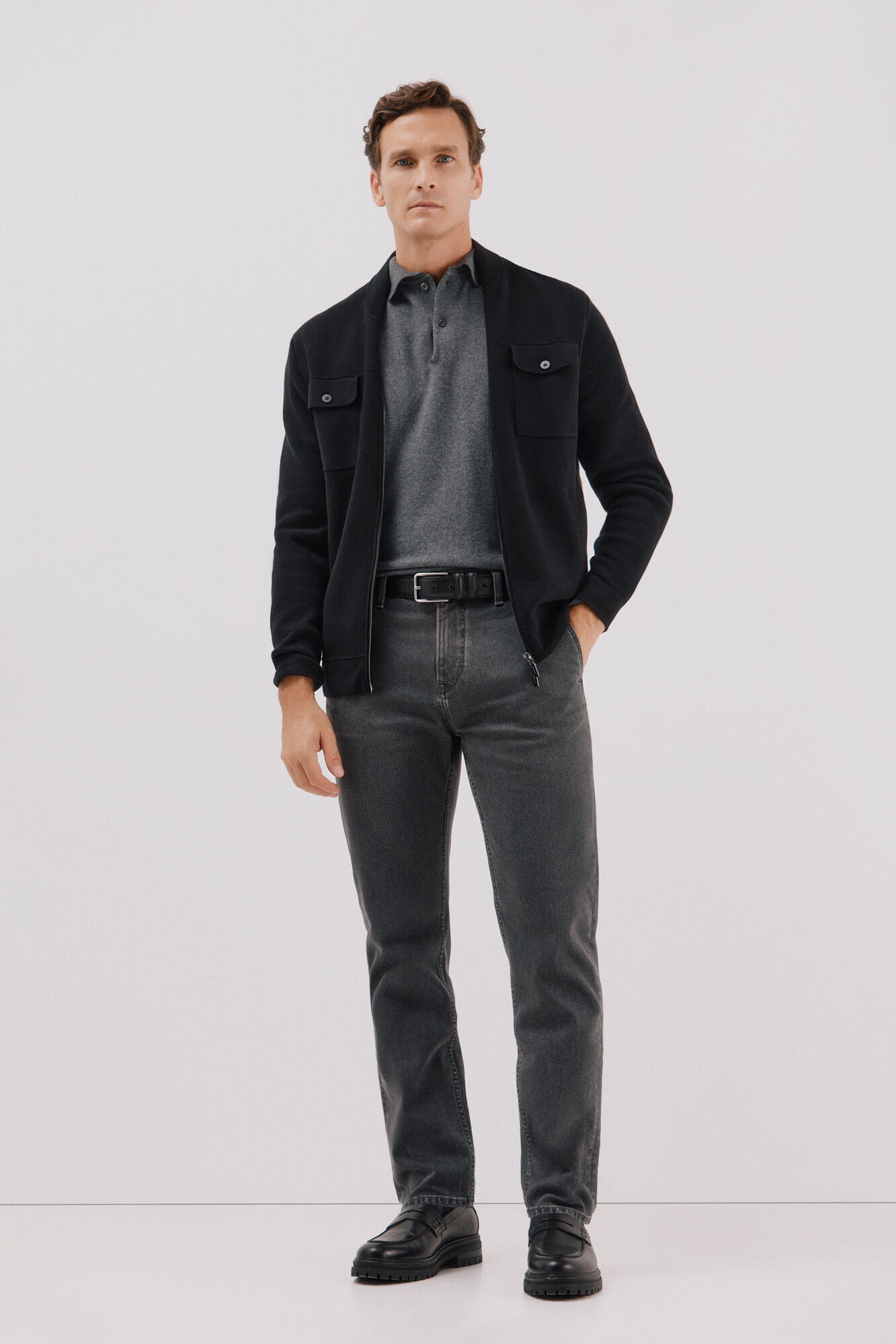 Jumper, jeans and jersey-knit set