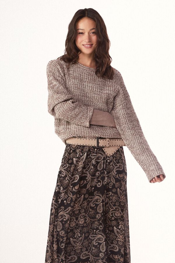 Conjunto de jersey, falda y cintur&oacute;n