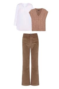 Blouse, vest and trousers set