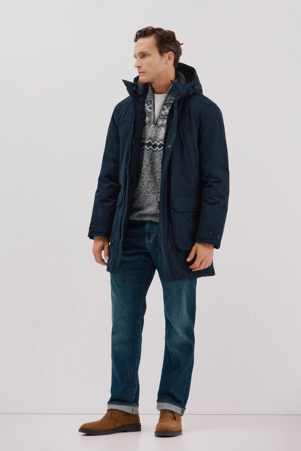 Parka, jeans and neck set
