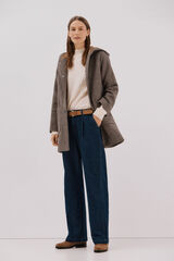 Jeans, hood and cross-knit set