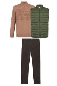 Gilet, chinos and zip set