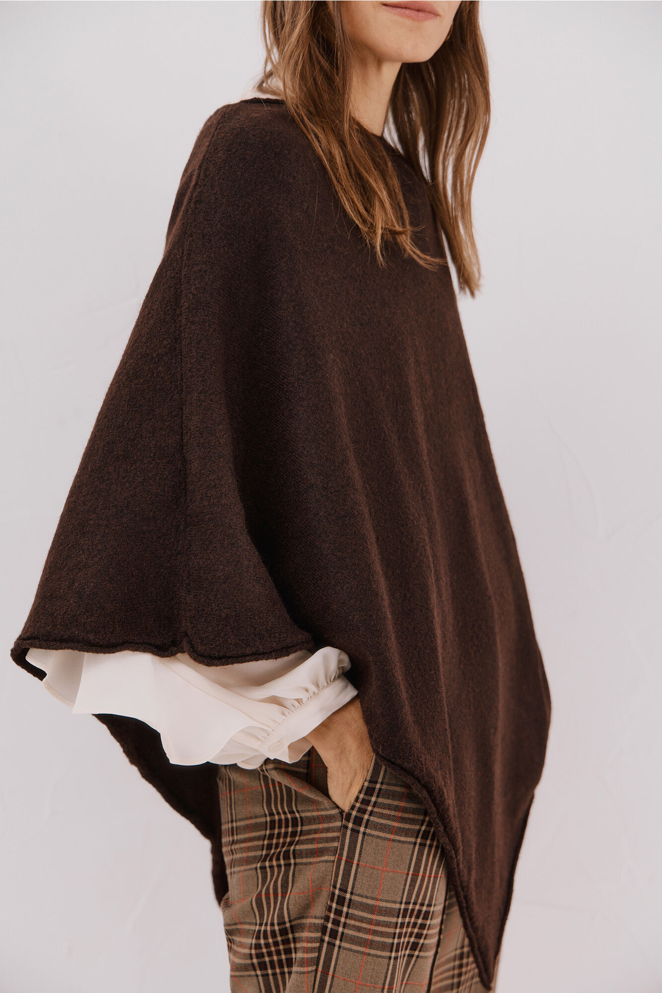 Pants, poncho and blouse set