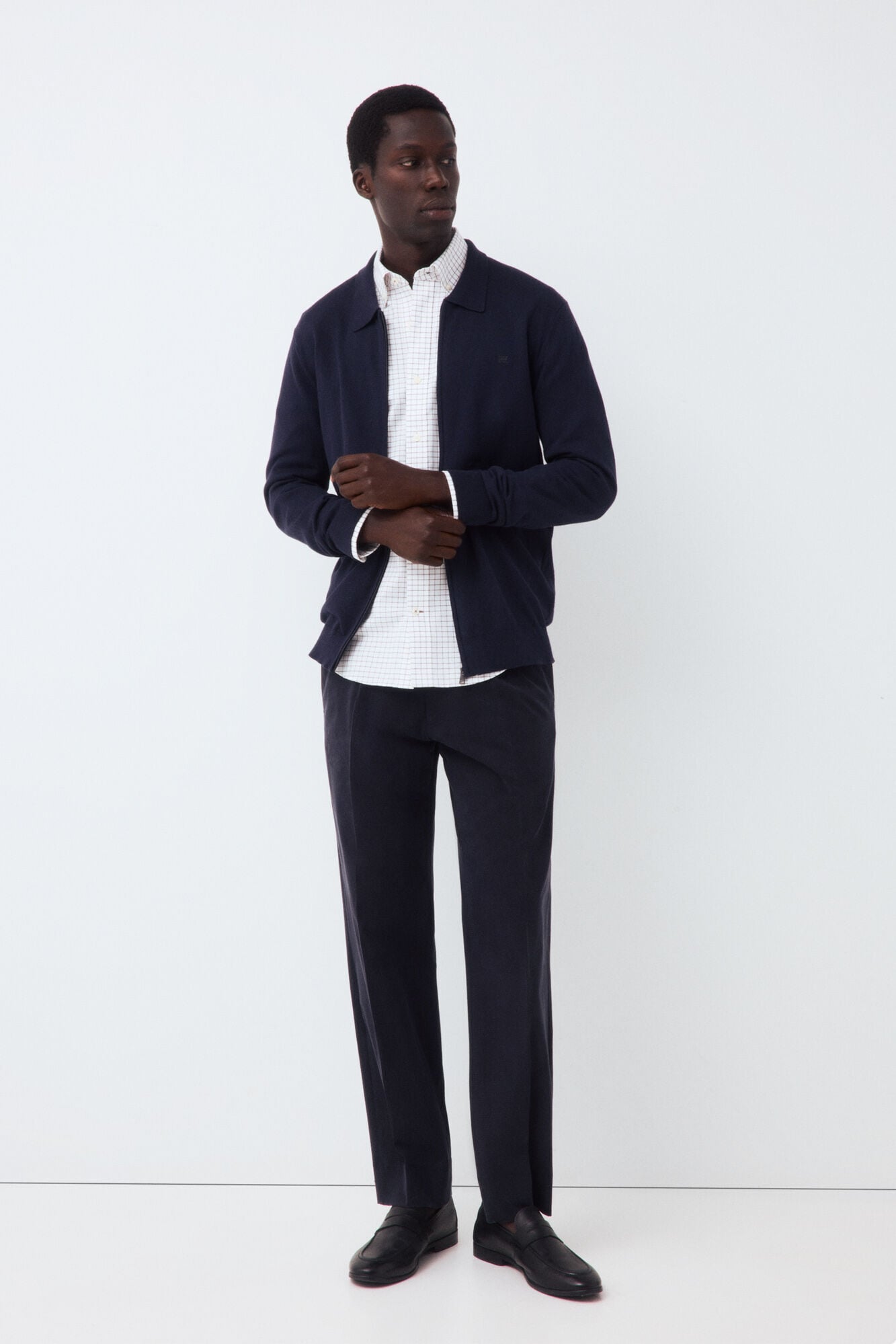 Chinos, cardigan and shirt set