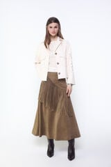 Conjunto de falda, cazadora, bota e top