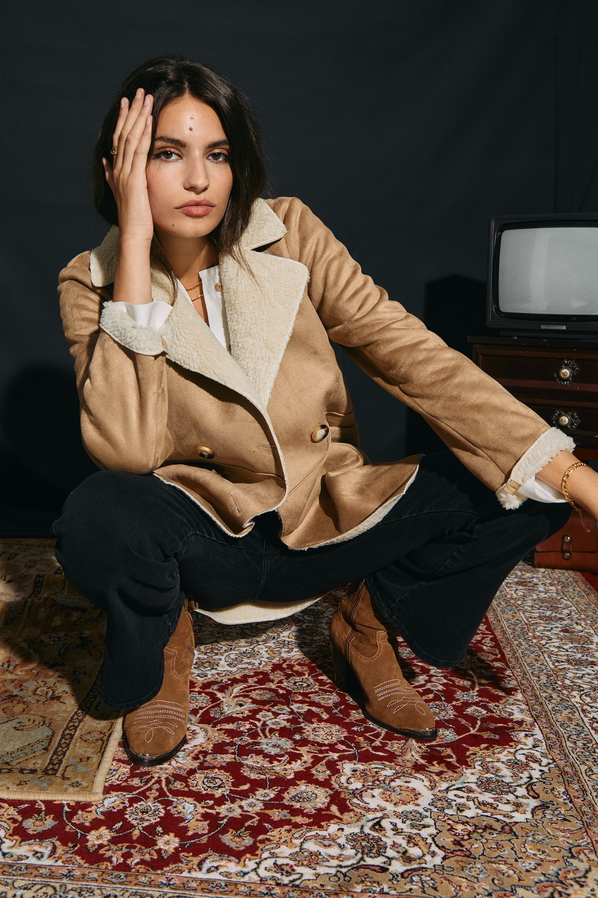 abrigo doble faz mujer